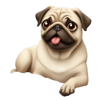 Pug eating chocolate  sticker