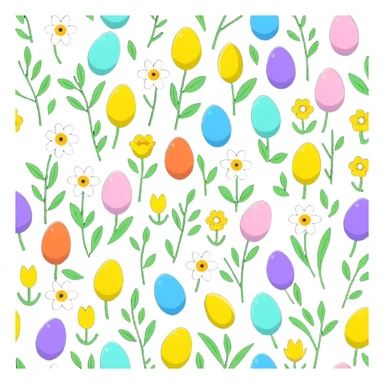spring flowers and Easter eggs sticker