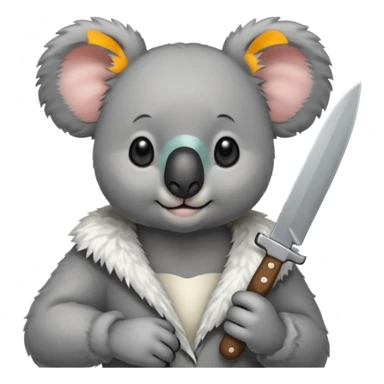 Female koala with knife sticker