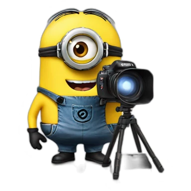 very funny minion is filming a video for tik tok sticker