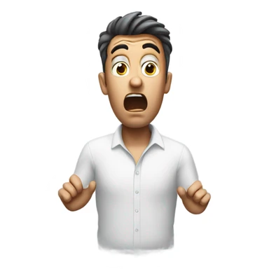 Shocked guy with hands on his head  sticker