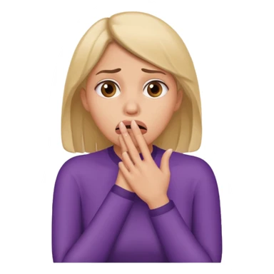 scared woman with her hand on mouth, more details sticker