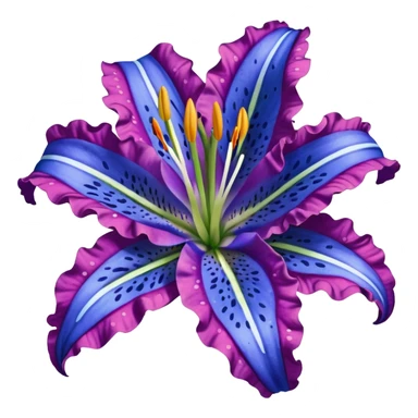 Blue and Purple Stargazer Lily sticker