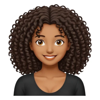 brown skinned lady with curly black hair, shoulder long hair, messy, nice curves sticker