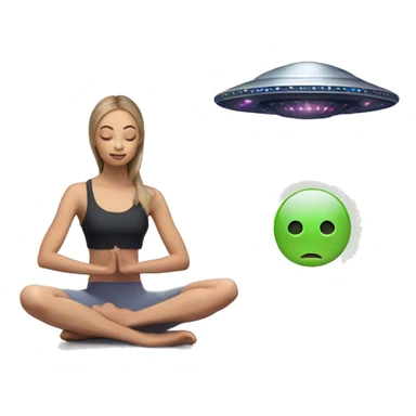 ufo and a yoga girl sticker