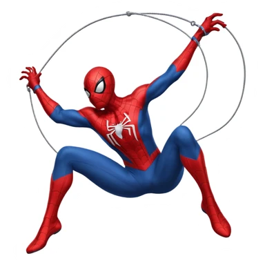 Spiderman swinging on a web sticker