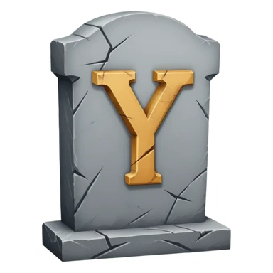 The letter 'Y' on a grave, no background sticker