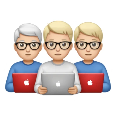 Group of 4 vibe coders, all male and white skinned  sticker