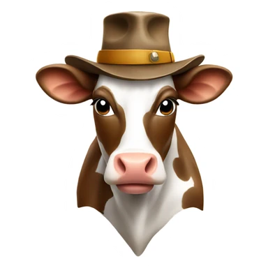 A cow with a hat of student sticker