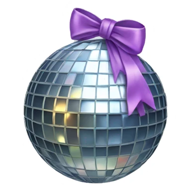 Disco ball with a bow sticker