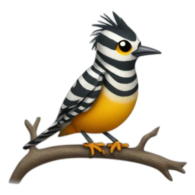 Punky small striped bird sticker