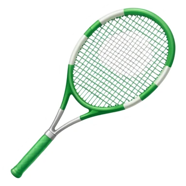 green and white glass crystal tennis racket sticker