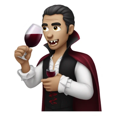 vampire drinking wine sticker