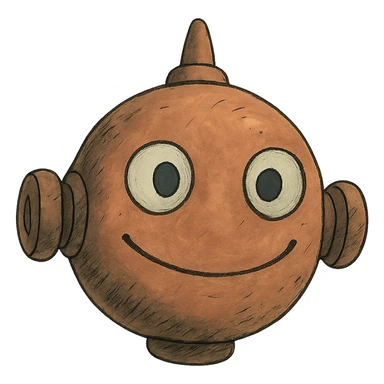 ghibli style smiling robot head sticker