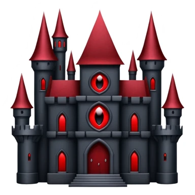Dark Vampire Castle with the colors dark red and black, the castle should have dark red eys in the middle sticker