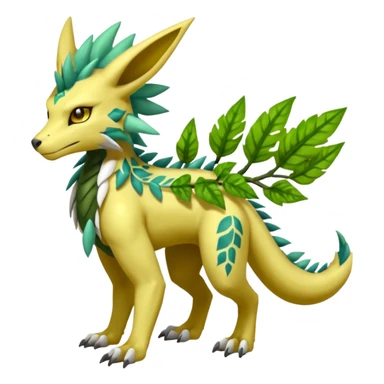  Exotic Ivy Dragonic Feathery ScalyMeloetta-Zygarde-Zeraora-Renamon-Protogen-Palkia-hybrid-fusion-Fakémon-creature, full body sticker