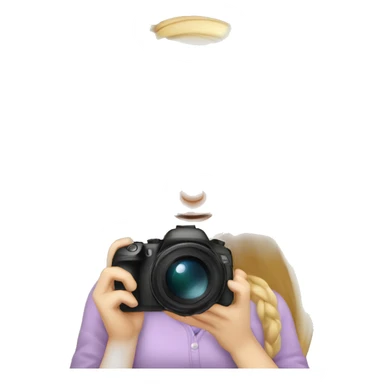 European light hair Female photographer taking a picture light skinned long hair sticker