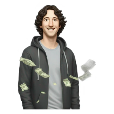 josh brener from silicon valley, realistic with hoodie dancing in the money rain sticker