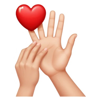 A Heart Hand and in This hand is a red heart  sticker