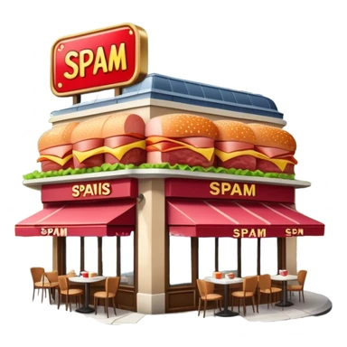  SPAM meat paris cafes city landscape  sticker