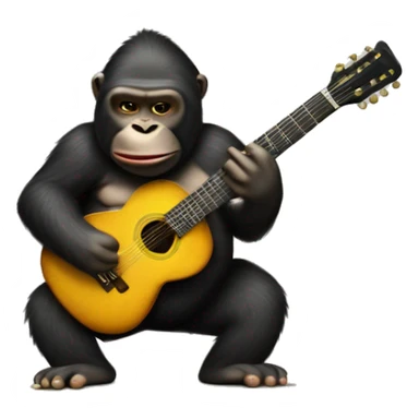Gorila tocando guitarra con un bikini puesto sticker