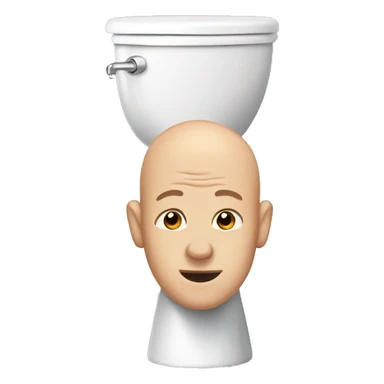 a bald head sticking out of a toilet sticker