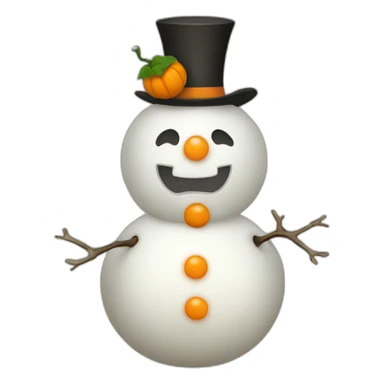 trisomic snowman with a reversed pumpkin sticker