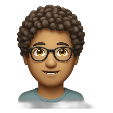 jeune homme avec les cheveux bouclée et des lunettes rondes sticker