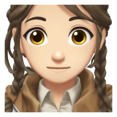 Sasha Braus brown hair hair in a ponytail anime attack on titan sticker