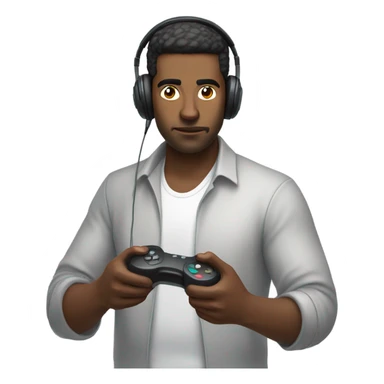 Guy wearing headphones playing games sticker