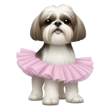 Shihtzu with tutu sticker