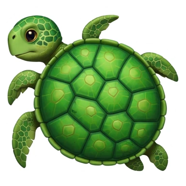 Turtle with green heart sticker
