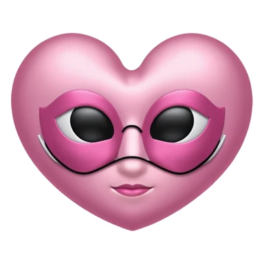 Pink satin heart with sleep mask sticker