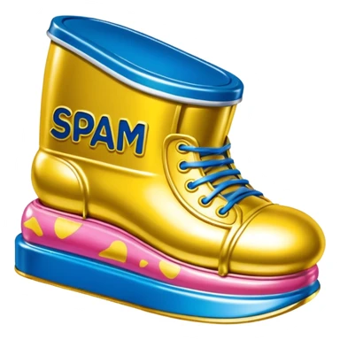 Jeff Koons style spam can shoe sculpture  sticker