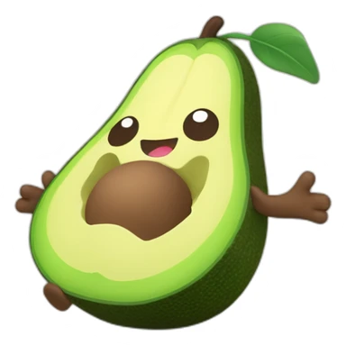 avocado jellycat with arms sticker