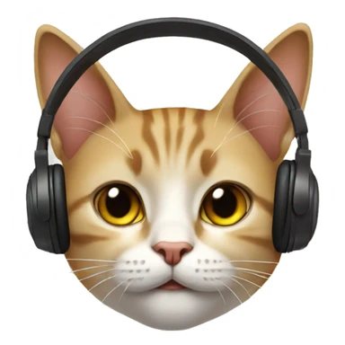 Cat wearing headphones  sticker