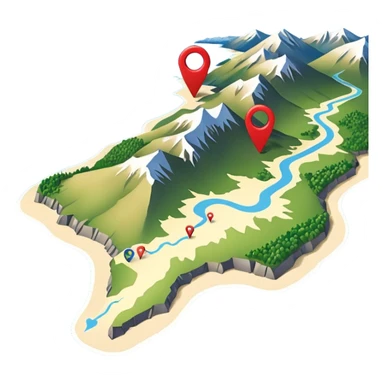 gps pin locaters on a wider range of map - buller nz sticker