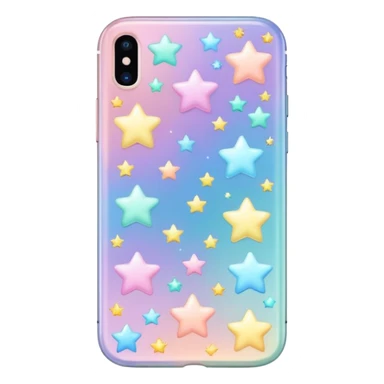 Colorful shiny pastel iPhone with cute bright light whitish pastel stars on it  sticker