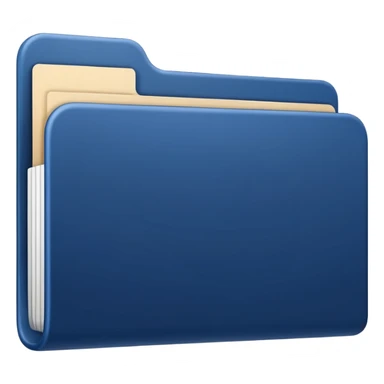 a dark blue file with blank name label on it sticker