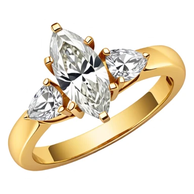 Gold Marquise diamond ring sticker