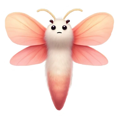 Fluffy Rosy maple moth no mouth sticker