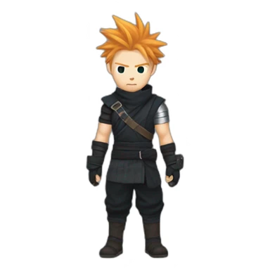 Ginger cloud strife with ninja clothes sticker