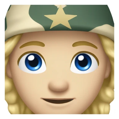 blonde blue eye guy with army uniform sticker