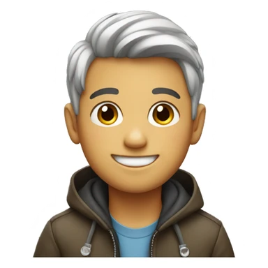 smiling boy in jacket sticker