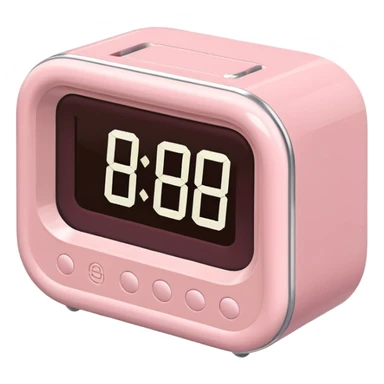 Please make me an alarm clock that will show six o'clock in the morning and make it in the style of ios 18.1 and aesthetic and the color is light pink  digital sticker