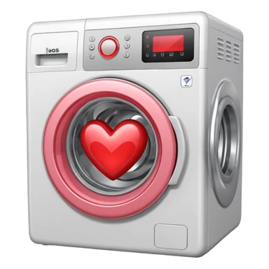 The washing machine inside the heart sticker