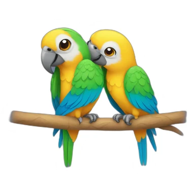 parrots hugging sticker