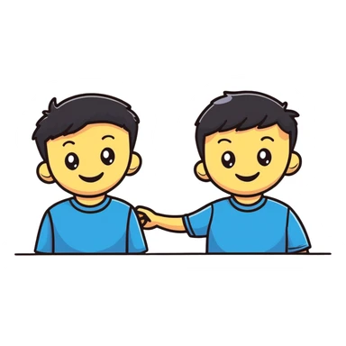 two boys smiling together sticker