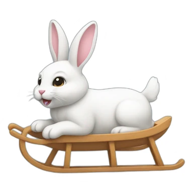 sled bunny sticker