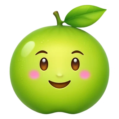 A single neon yuzu, iPhone emoji style, glossy and smooth, vibrant neon green color, high detail, simple and cute design, isolated on white background, centered composition


 sticker